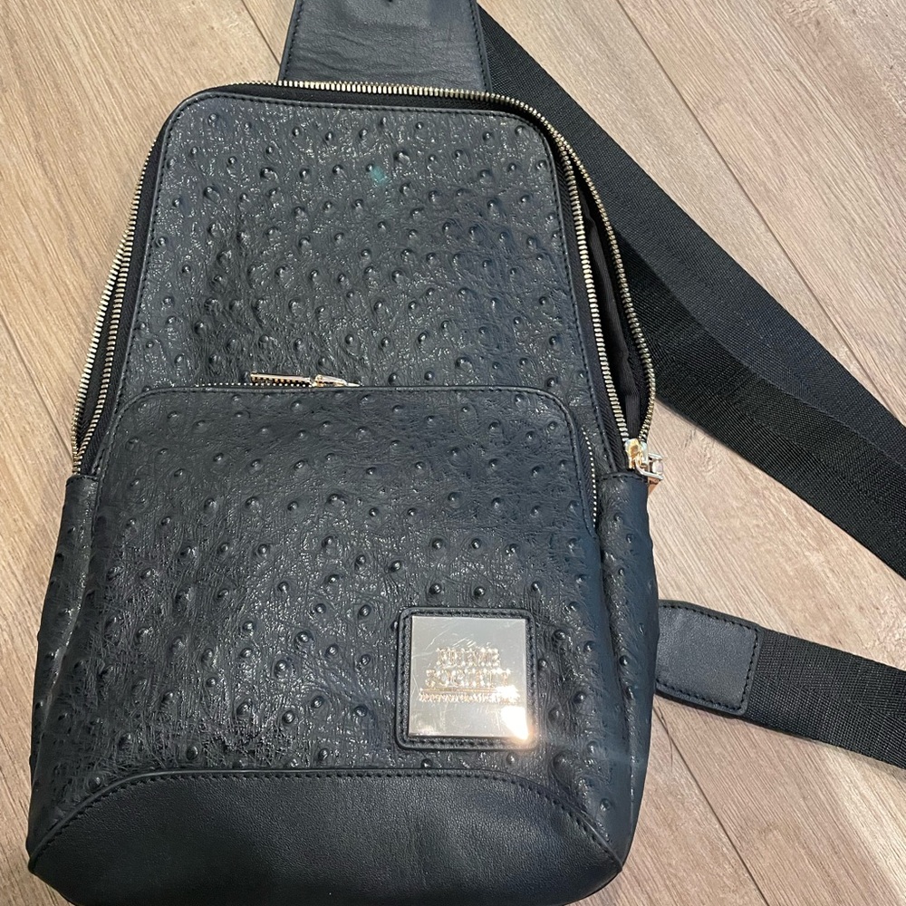 Brand New Prime Society Black Leather Crossbody Bag